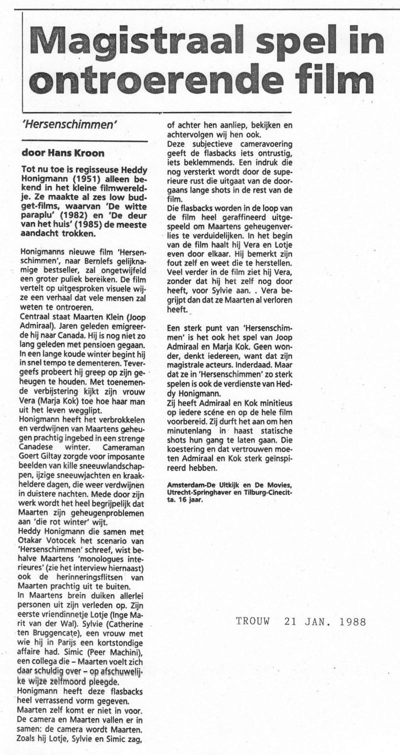 Trouw-Hans Kroon artikel